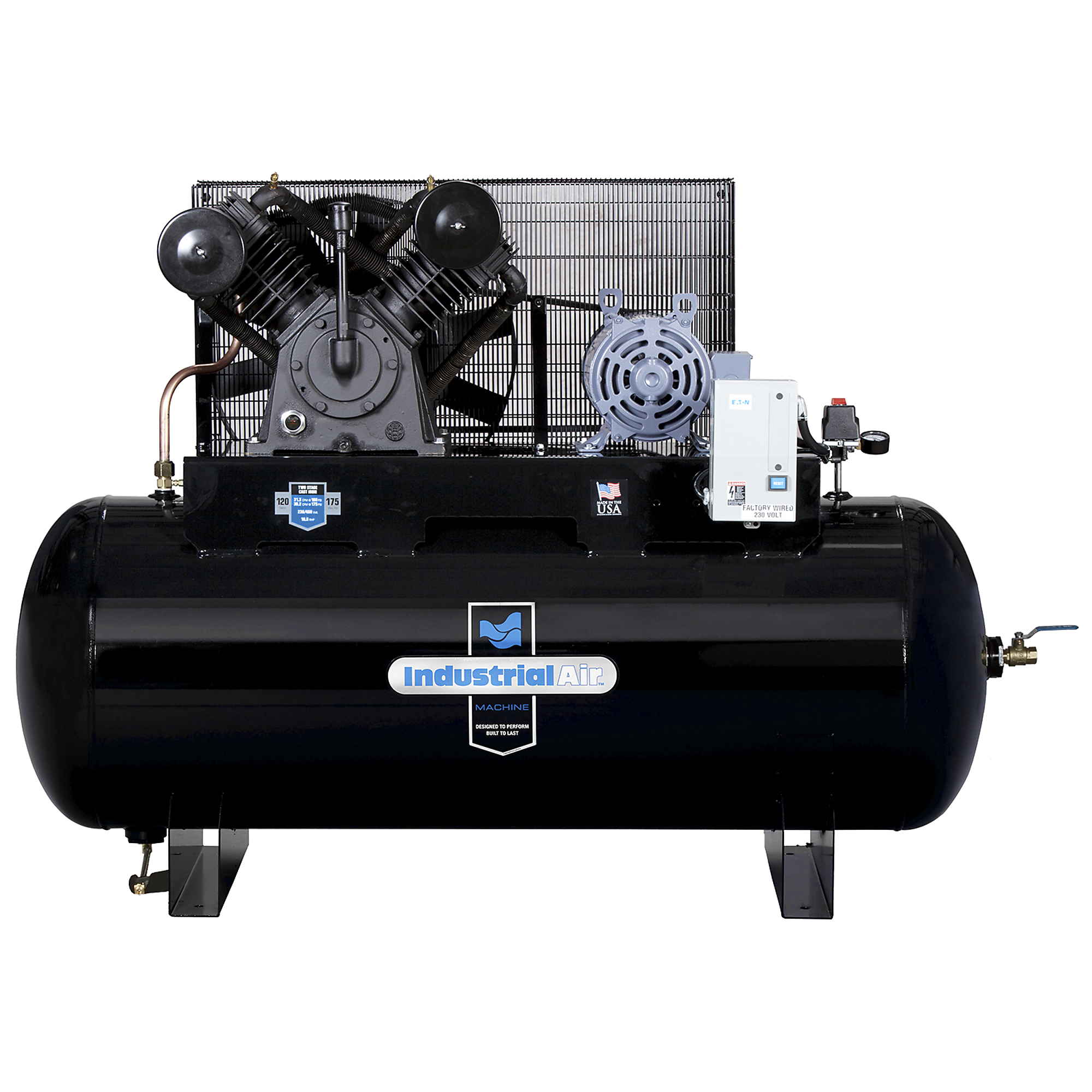 Industrial Air 120 Gallon, Two Stage, Horizontal Air Compressor, Model# IH9919910